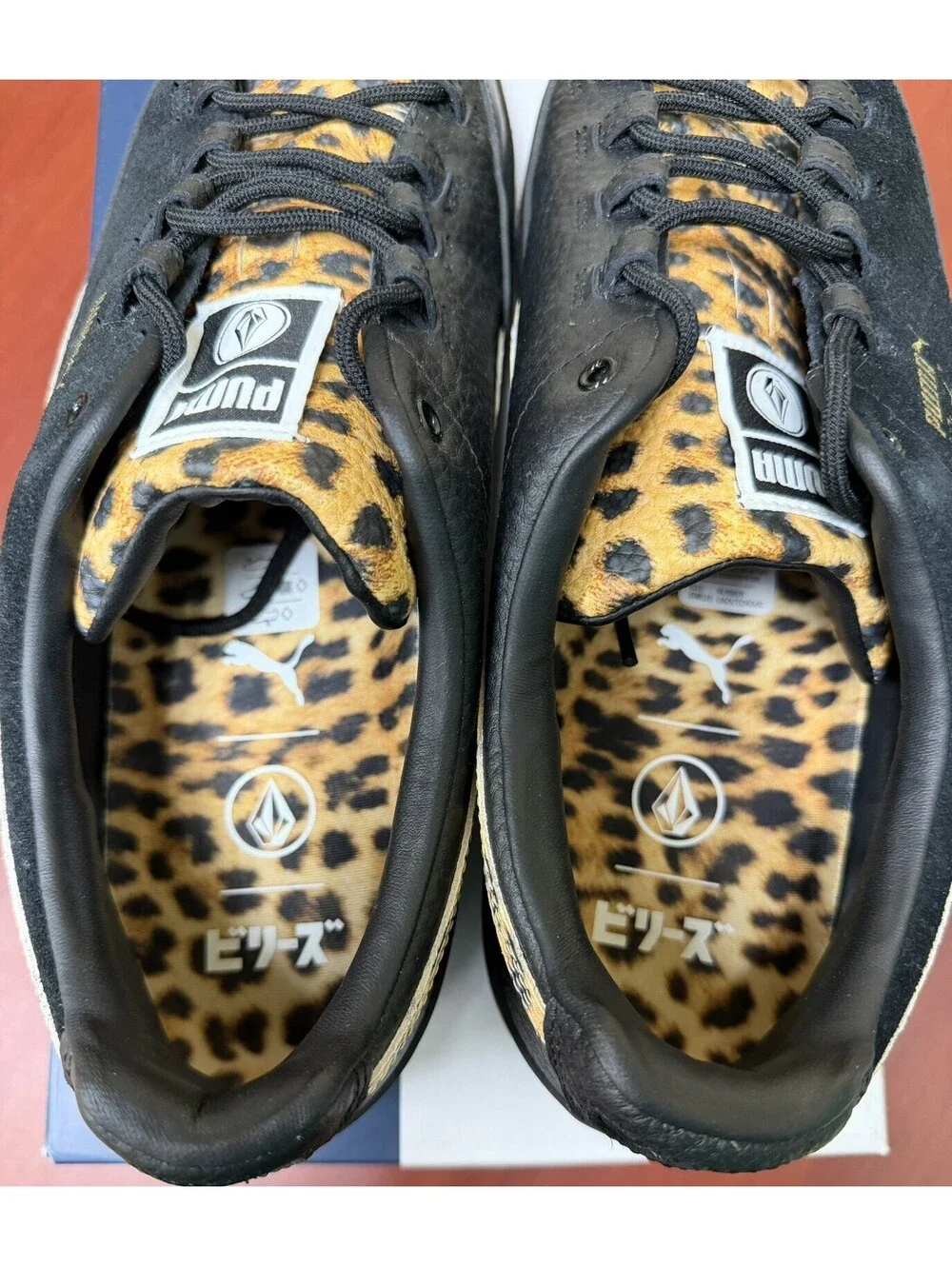 Size 12 PUMA Clyde RT x Volcom x Billy's Leopard Print - Black NEW WITH BOX